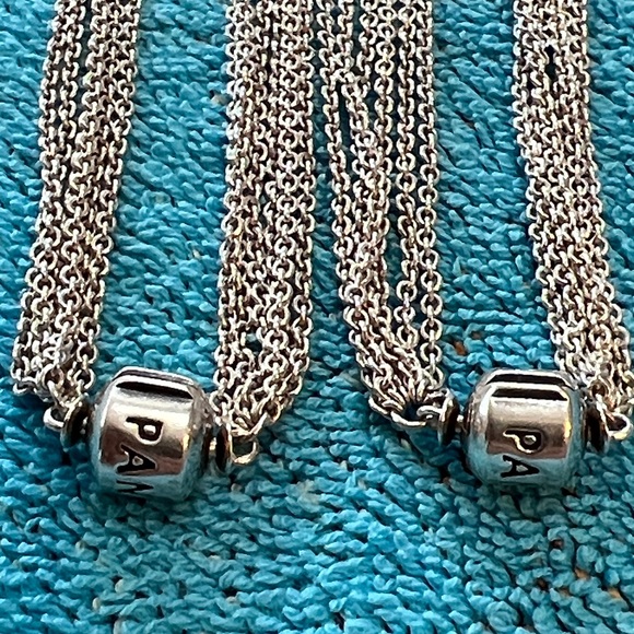 Pandora Multi Strand Mesh One Station Clip “Capture” Bracelet - Picture 2 of 7